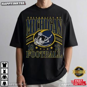University of Michigan Football College Sport Vintage T Shirt (3)