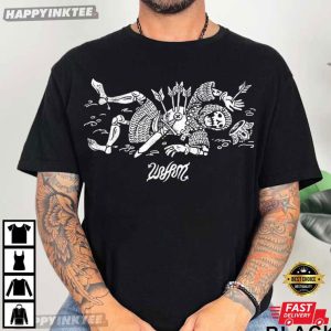 Medieval Skeleton Knight Drowning Graphic T Shirt (4)