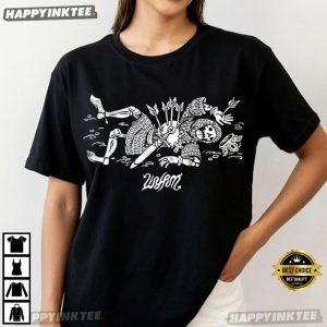 Medieval Skeleton Knight Drowning Graphic T Shirt (3)
