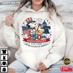 America 250th Anniversary Patriotic Snoopy Dog 4th of July T Shirt (3)