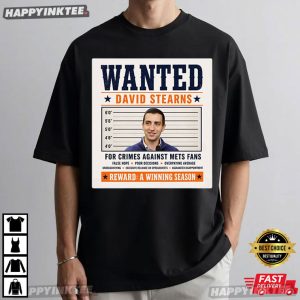 David Stearns Wanted Poster Funny New York Mets Baseball T Shirt (2)