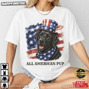 All American Pup Patriotic Labrador Fourth of July T Shirt (3)