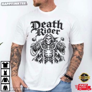 Death Rider Skull Motorcycle Grim Reaper Biker T Shirt (4)