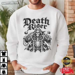 Death Rider Skull Motorcycle Grim Reaper Biker T Shirt (1)