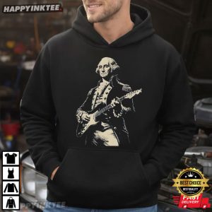 George Washington Playing Guitar Funny American History T Shirt (2)