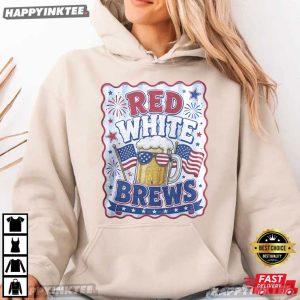 USA 250th Anniversary Red White Brews 4th of July Drinking Beer T Shirt (2)