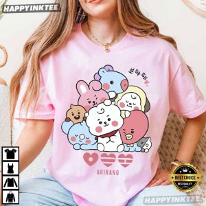 BT21 Chibi Cartoon Characters BTS Arirang Fan Gift T Shirt (2)