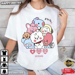 BT21 Chibi Cartoon Characters BTS Arirang Fan Gift T Shirt (3)