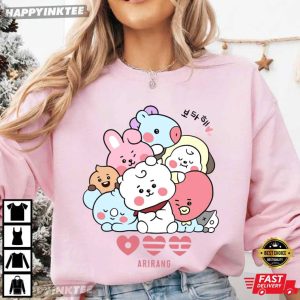 BT21 Chibi Cartoon Characters BTS Arirang Fan Gift T Shirt (4)