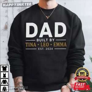 Dad Built By Custom Name Kids Happy Father's Day T Shirt (1)