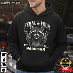 Raccoon Feral And Four 4th Birthday Custom Name T Shirt (4)