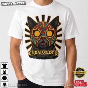 El Gato Loco Vintage Lucha Cat Graphic T Shirt (4)