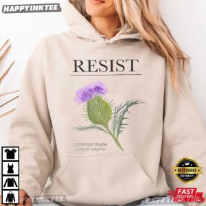 Resist Common Thistle Botanical Feminist Statement T Shirt (1)
