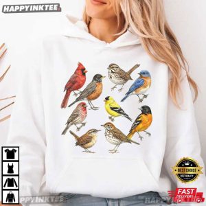 Songbirds Of North America Field Guide Bird Lover T Shirt (3)