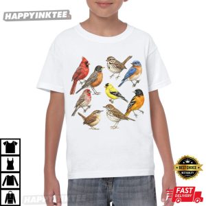 Songbirds Of North America Field Guide Bird Lover T Shirt (4)