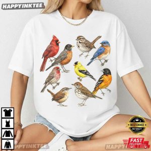 Songbirds Of North America Field Guide Bird Lover T Shirt (2)