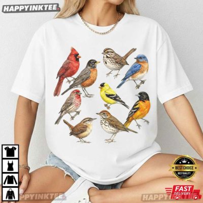 Songbirds Of North America Field Guide Bird Lover T-Shirt