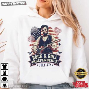 Abraham Lincoln Guitar Rock And Roll Independence 4th of July T Shirt (3)