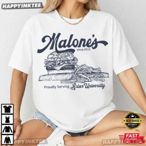 Malone's Proudly Serving Brian University Off Campus Burger T Shirt (3)