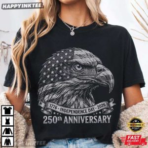 USA 250th Anniversary Bald Eagle Independence Day T Shirt (4)