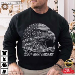 USA 250th Anniversary Bald Eagle Independence Day T Shirt (1)