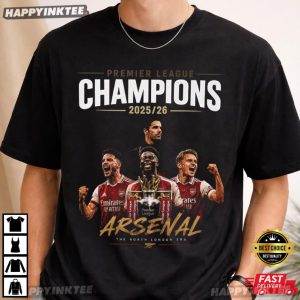 Arsenal Premier League Champions 2025-26 Football Soccer T-Shirt