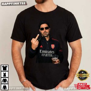 Mikel Arteta Middle Finger Funny Arsenal Football Meme T-Shirt