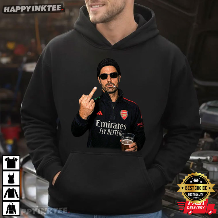 Mikel Arteta Middle Finger Funny Arsenal Football Meme T-Shirt Mikel Arteta Middle Finger Funny Arsenal Football Meme T-Shirt