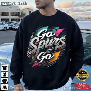 Go Spurs Go San Antonio Basketball Graphic T Shirt (1)