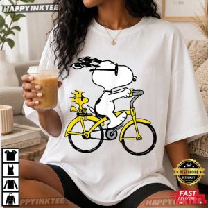 Snoopy And Woodstock Bike Riding Summer Vibes T Shirt (1)