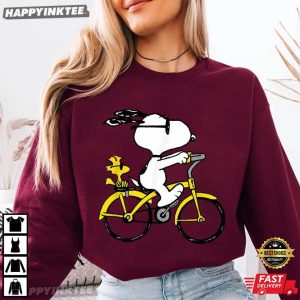 Snoopy And Woodstock Bike Riding Summer Vibes T Shirt (2)
