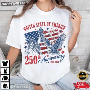 USA 250th Anniversary Statue Of Liberty Eagle 4th Of July T Shirt (4)