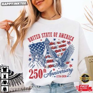 USA 250th Anniversary Statue Of Liberty Eagle 4th Of July T Shirt (2)