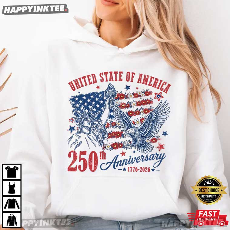 USA 250th Anniversary Statue Of Liberty Eagle 4th Of July T-Shirt USA 250th Anniversary Statue Of Liberty Eagle 4th Of July T-Shirt