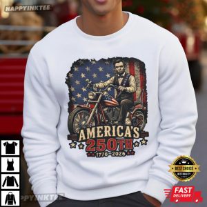 Abraham Lincoln Biker America's 250th Anniversary T Shirt (1)