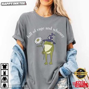Full Of Rage And Whimsy Funny Wizard Frog Flower Meme T Shirt (1)