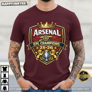 Arsenal EPL Champions 25 26 Soccer T Shirt (2)