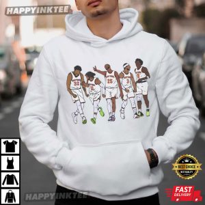 New York Knicks Starting Five Team Basketball T Shirt (4)