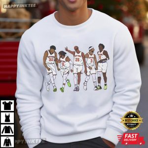 New York Knicks Starting Five Team Basketball T Shirt (1)