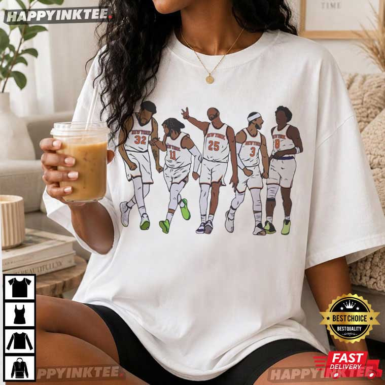 New York Knicks Starting Five Team Basketball T-Shirt New York Knicks Starting Five Team Basketball T-Shirt
