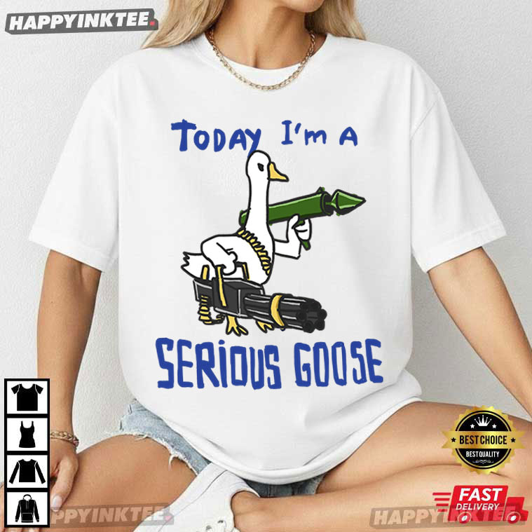 Today I'm A Serious Goose Funny Silly Goose Meme T-Shirt Today I'm A Serious Goose Funny Silly Goose Meme T-Shirt