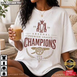 Arsenal Premier League Champions 2026 Winner Football T Shirt (4)