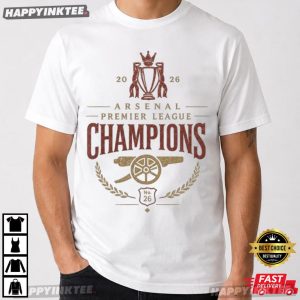 Arsenal Premier League Champions 2026 Winner Football T- Shirt