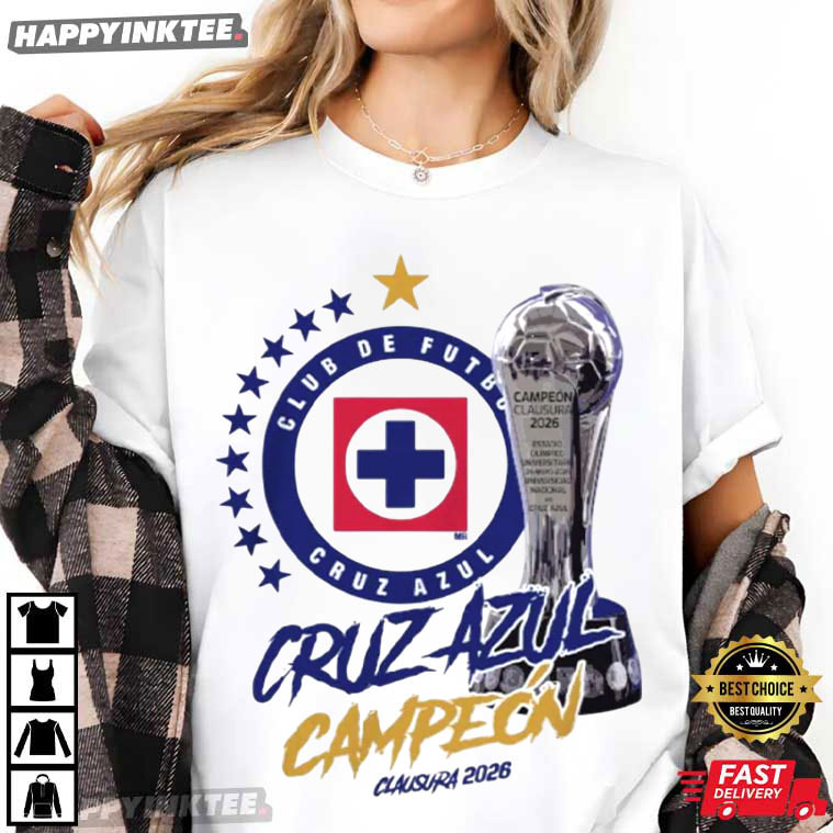 Cruz Azul Campeón La Maquina Liga MX Soccer T-Shirt Cruz Azul Campeón La Maquina Liga MX Soccer T-Shirt