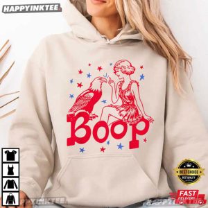 Retro America Girl Eagle Boop Patriotic 4th of July T Shirt (2)
