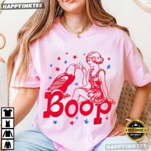 Retro America Girl Eagle Boop Patriotic 4th of July T Shirt (3)