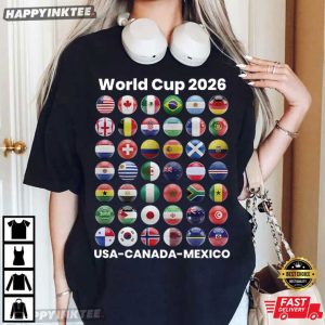 World Cup 2026 All Country Ball Football Soccer T Shirt (4)
