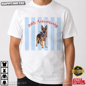 German Shepherd USA 250th Anniversary 4th of July T Shirt (4)