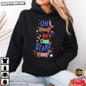 Oh My Stars Dachshund Patriotic Wiener Dog 4th Of July T Shirt (2)