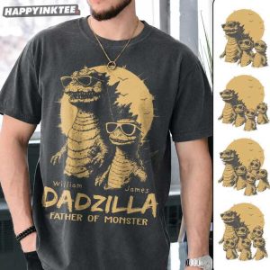 Dadzilla Father Of Monster Day Gifts for Dad Custom Name Kids T Shirt (4)